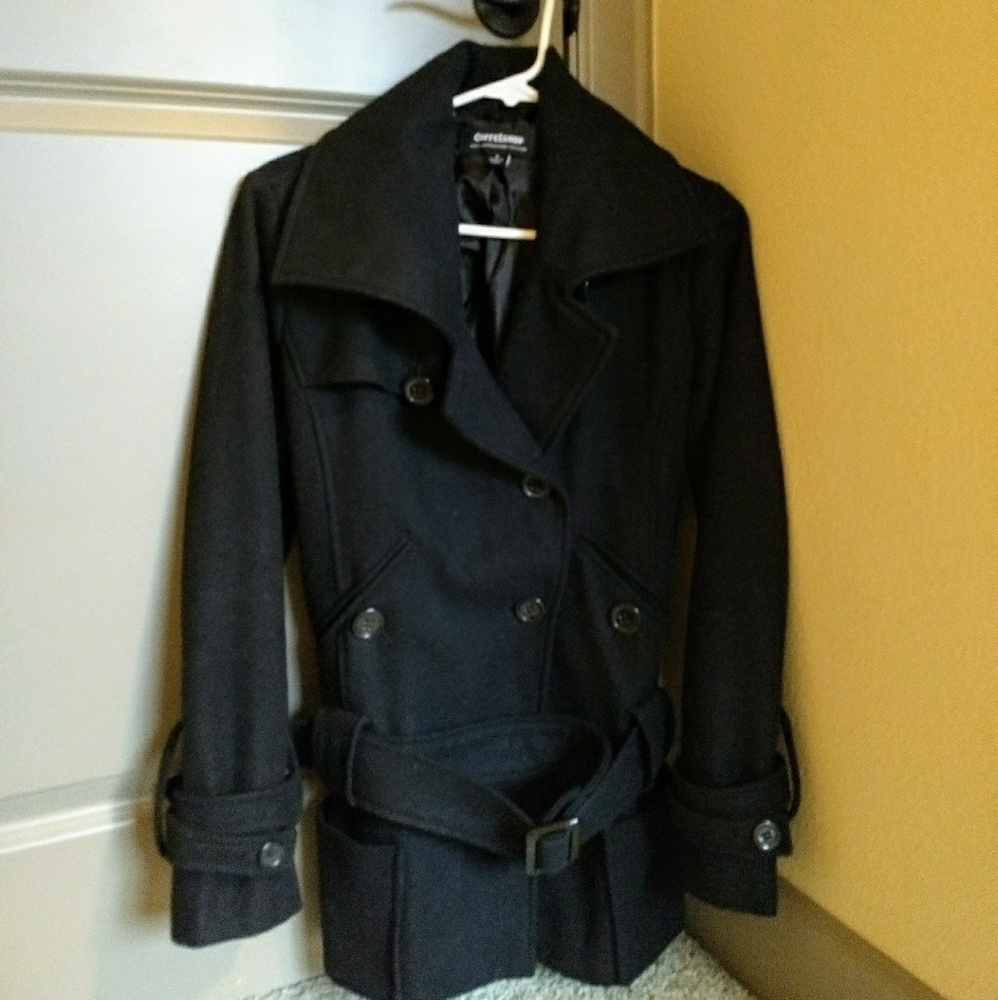 Coffeeshop Black Wool Coat